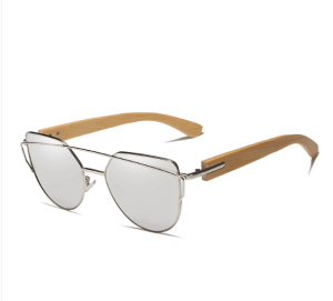 Kingseven Cat Eye Zonnebril - UV400 - Gepolariseerd - Bamboo - Bruin - Greystar - Z1006