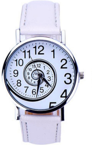 Hidzo Horloge Swirl Ø 37 mm - Wit - Kunstleer