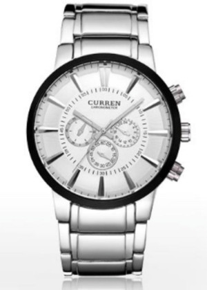 Hidzo Horloge Curren Ø 37 mm - Zilver/Wit - Inclusief horlogedoosje