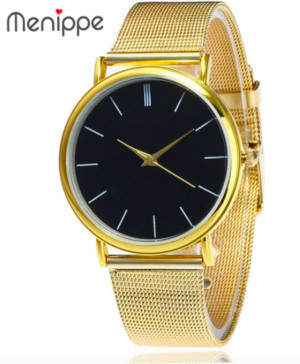 Hidzo Horloge Geneve Ø 37 mm - Goud/Zwart - Inclusief horlogedoosje