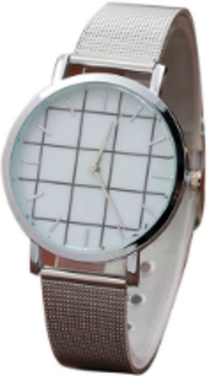 Hidzo Horloge Vakjes Ø 37 mm - Zilver - Kunstleer