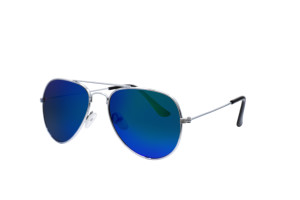 Hidzo Kinder Pilotenbril Zilver - UV 400 - Blauwe Glazen