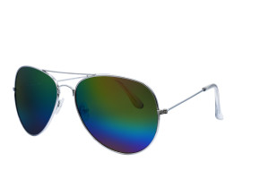 Hidzo Piloten Zonnebril Zilver - UV400 - Regenboog Glazen
