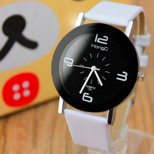 Dameshorloge HongC Horloge - Zwart/Wit