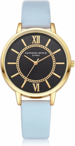 Hidzo Horloge LVPAI Ø 37 mm - Blauw - Kunstleer