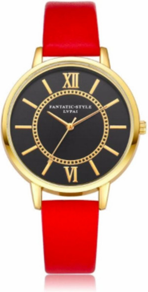 Hidzo Horloge LVPAI Ø 37 mm - Rood - Kunstleer