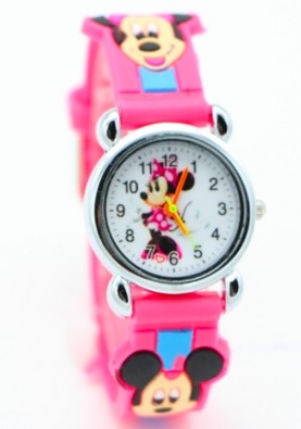 Hidzo Kinderhorloge - Disney Minnie Mouse - Ø 30 mm - Roze - Siliconen