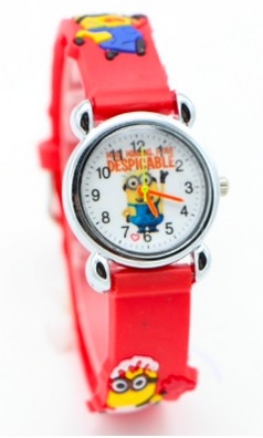 Hidzo Kinderhorloge Minion Ø 30 mm - Rood - Siliconen