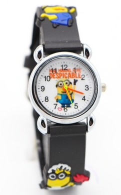 Hidzo Kinderhorloge Minion Ø 30 mm - Zwart - Siliconen