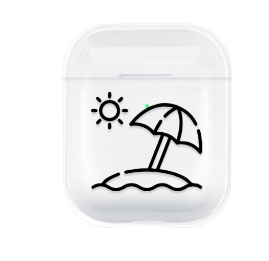 Hidzo case voor Apple's AirPods 1/2/3/4 - Hard Case - Palmboom - Transparant - AirPods case