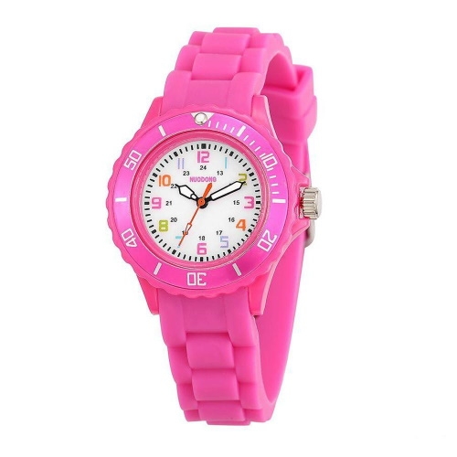 Hidzo Kinderhorloge - Analoog - Roze - Siliconen