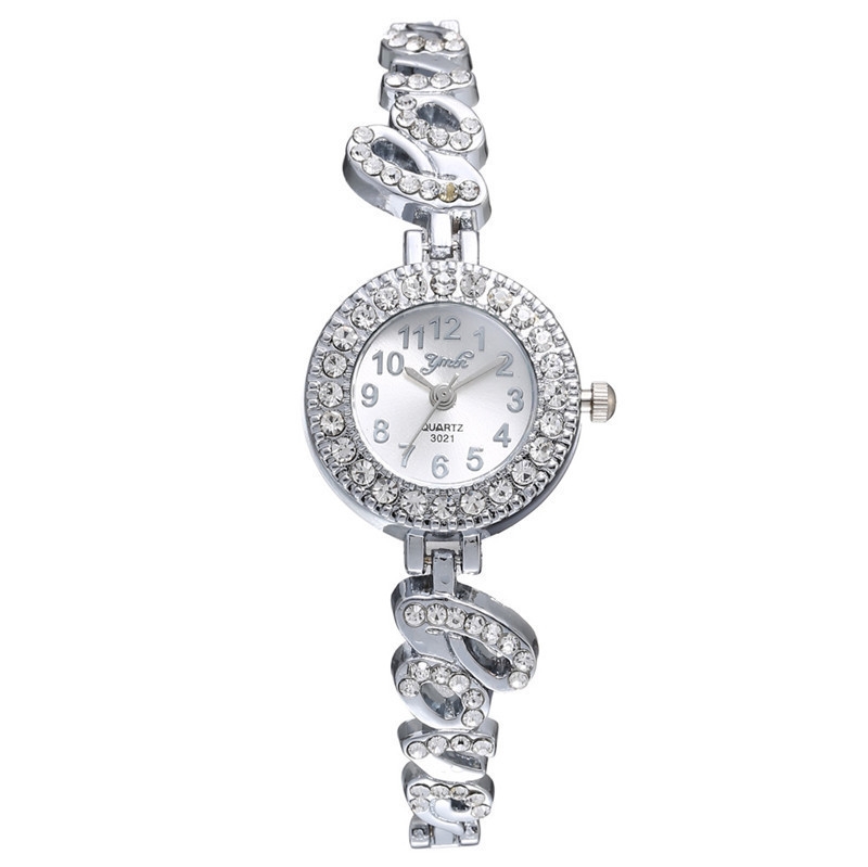 Hidzo Horloge - Rond - Vrouwen - Analoog - Ø 20 mm - Zilverkleurig - Wit
