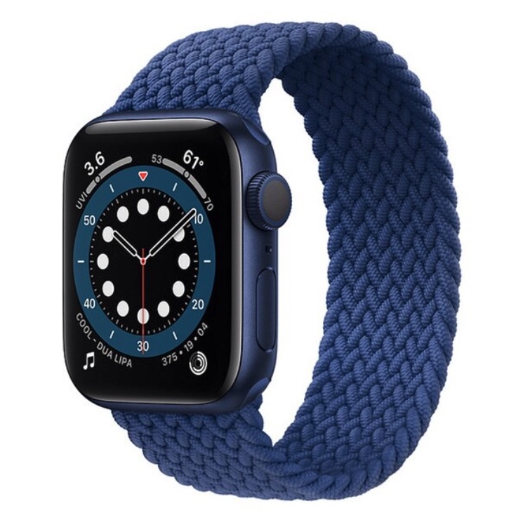 Hidzo Horlogebandje - Geschikt Voor Apple Watch Series 1/2/3/4 - Maat m 42MM / 44MM / 45MM - Elastiek - Blauw