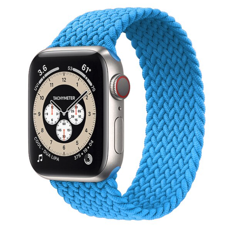 Hidzo Horlogebandje - Geschikt Voor Apple Watch Series 1/2/3/4 - Maat S 38MM / 40MM / 41MM - Elastiek - Licht Blauw
