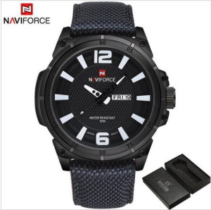 Hidzo Horloge Naviforce - NF9066 - Ø 47 mm - Zwart/Wit - Inclusief horlogedoosje