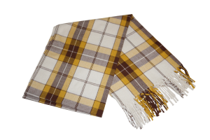 Hidzo Sjaal - 175cm_68cm - Katoen - Multicolor - Bruin/Geel/Wit