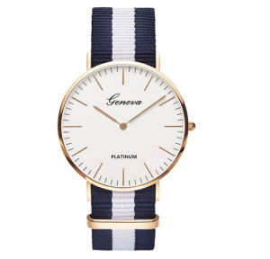 Hidzo Horloge Chronos Ø 37 mm - Blauw/Wit/Blauw - Inclusief horlogedoosje