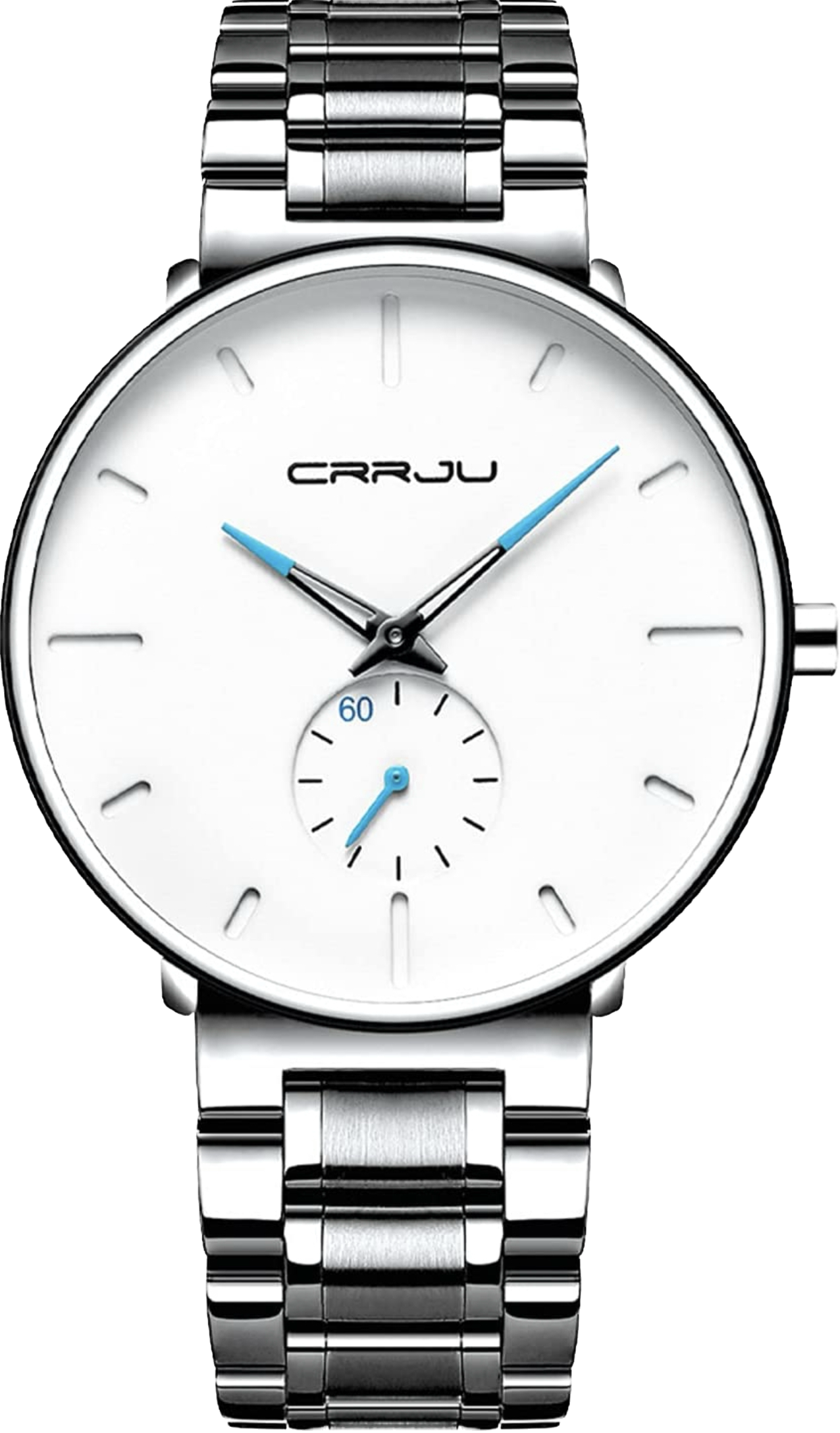 Hidzo Horloge - CRRJU - Zilverkleurig/Blauw - Heren - Analoog - Ø35 mm