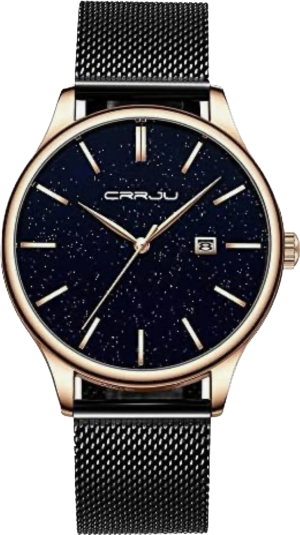 Hidzo Horloge - CRRJU - Zwart/Goudkleurig - Dames/Heren -Analoog-Ø35mm