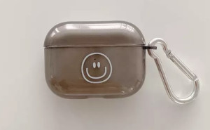 Hidzo - Hoes voor Apple's Airpods Pro - Hard Case Zwart- Smile Face