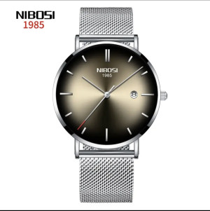 Hidzo Horloge - NIBOSI - Zilverkleurig - Heren - Analoog - Ø 35 mm