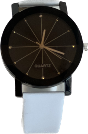 Hidzo Horloge – Wit - Zwart -Dames - Analoog - Ø40mm - Kunstleer