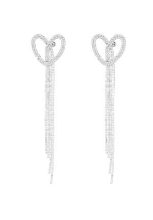Hidzo Oorbellen - Sparkling heart zilverkleurig - Koper