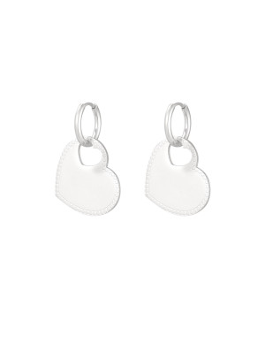 Hidzo oorbellen - Hart Bedel - Stainless Steel - Zilverkleurig