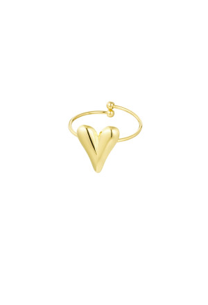 Hidzo Ring - Aesthetic heart - Goudkleurig - Stainless Steel
