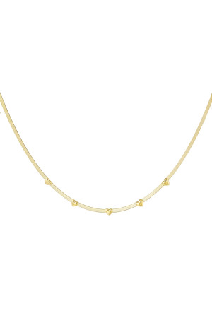 Yehwang - Goudkleurig - Ketting met hartjes - Stainless steel - Volwassenen - 39cm