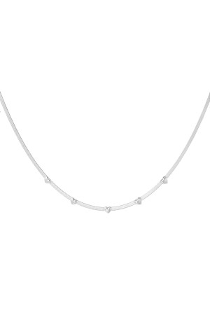 Yehwang - zilverkleurig - Hartenketting stainless steel - Volwassenen - 39cm