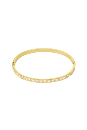 Yehwang - Goudkleurig - Armband met diamantenlook - 62 mm - Stainless steel