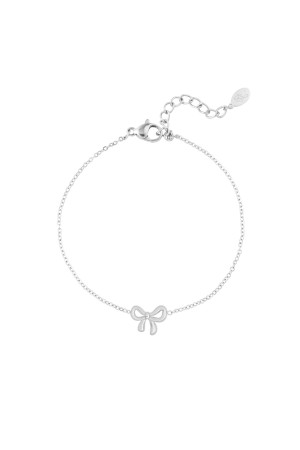 Yehwang - Zilverkleurig - Simpele armband met strik - Volwassenen - 16 cm