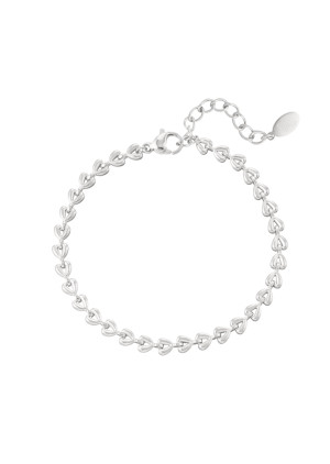 Hidzo armband - Linked heart - Stainless steel - Zilverkleurig