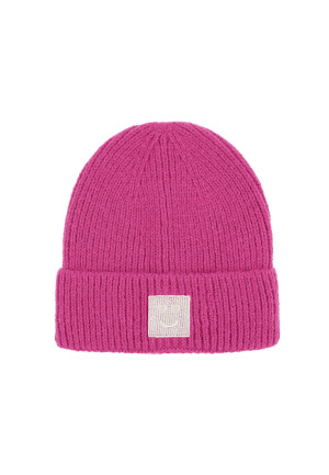 Hidzo Beanie - Muts - Lover of Smiley - Polyester - Fuchsia