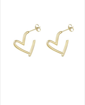 Hidzo oorbellen - Fall in love heart - Stainless steel - Goudkleurig