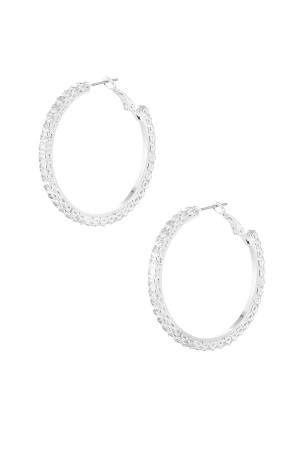 Hidzo oorbellen - Radiant Diamond petite - Zilverkleurig - Koper - Zirkonium