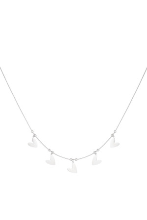 Hidzo ketting - Heart to heart ketting - Zilverkleurig - Stainless steel