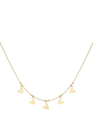 Hidzo ketting - Heart to heart ketting - Goudkleurig - Stainless steel