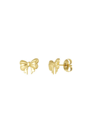 Hidzo oorbellen - Cute bow - Goudkleurig - Stainless steel