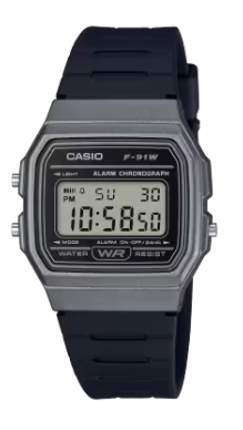 Casio - Horloge - Herenhorloge - Digitaal - 38,2mm - F-91WM-1BDF