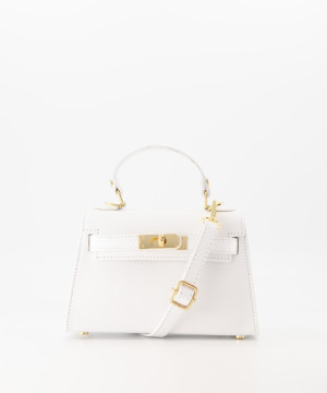Hidzo handtas - Grace - Palmellato - Wit - Echt leer - Goudkleurig