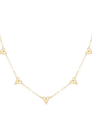 Hidzo ketting - Hearts unfolded - Goudkleurig - Stainless steel