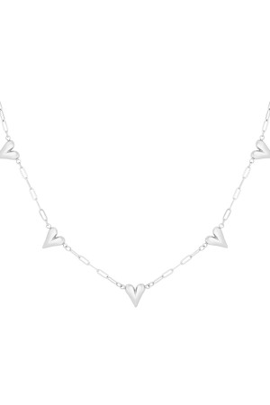 Hidzo ketting - Hearts unfolded - Zilverkleurig - Stainless steel