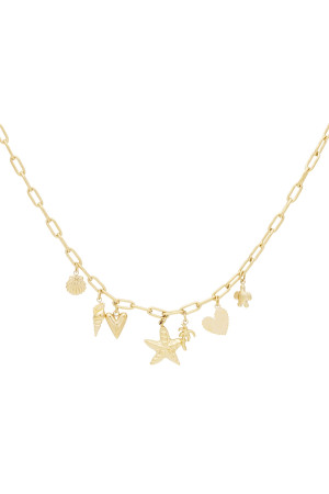 Hidzo ketting - Beach vibes - Stainless steel - Goudkleurig