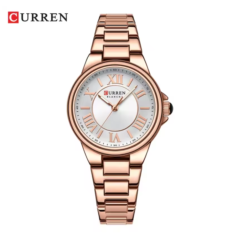 Curren - Horloge - Herenhorloge - Quartz - Zilveren Wijzerplaat - Roségouden Band - 33mm - 9091