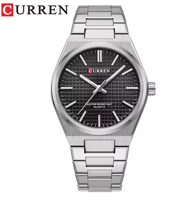 Curren - Luxe Herenhorloge - Quartz - Zwarte Wijzerplaat - Zilveren Band - 42mm - 8439