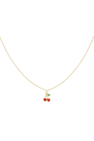 Hidzo ketting - Cherry love - Goudkleurig - Stainless steel