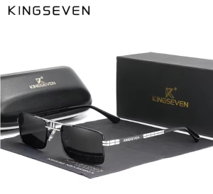 KINGSEVEN Zonnebril 760 - Grijs-Zilverkleurig – Heren - Vrouwen - Gepolariseerd - UV400 - Vintage