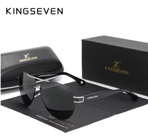 KINGSEVEN Zonnebril 7777 - Zilverkleurig-Grijs – Heren - Vrouwen - Gepolariseerd - UV400 - Piloot